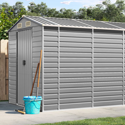 Brisayda Garden Shed 191x810x198 cm Galvanised Steel