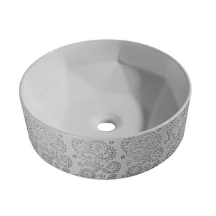 Lavabo de salle de bain vasque circulaire en porcelaine vitrifiée