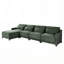 Élégant canapé rembourré en chenille avec design modulaire et repose-pieds assorti pour plus de confort-1043831229-1043831169