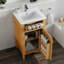Meuble-lavabo en bois 20 po avec évier - Pieds solides, tiroir inclinable, tablette réglable, prêt pour la petite salle de bain