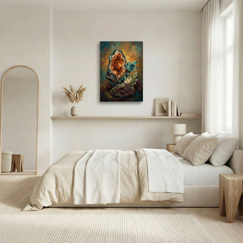 Toile orange sur fond de tourbillons, 36"H x 24"W