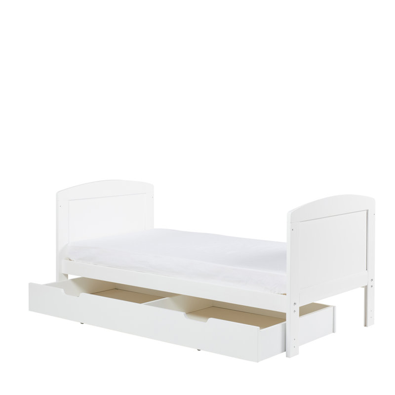Coleby Scandi Cot Bed, Under Drawer and Premium Sprung Mattress  - Scandi White
