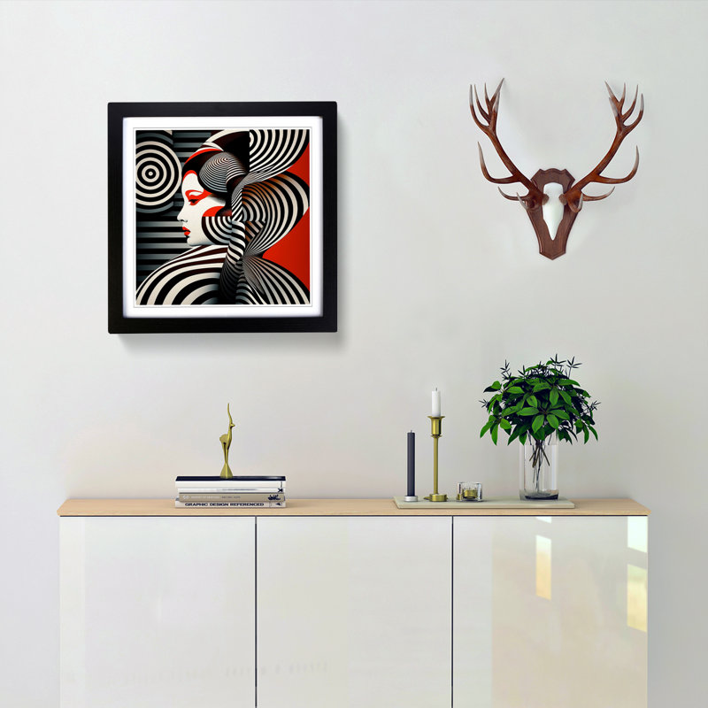 Single Picture Frame Print on Wood, Black