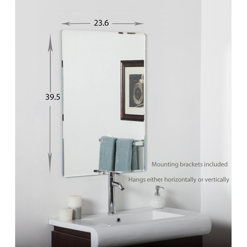 Flat Wall Mirror, 39.5" H x 23.6" W