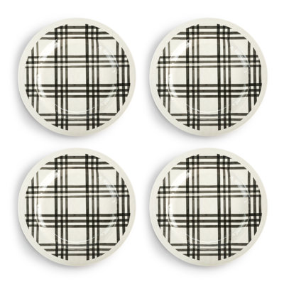 Plaid Melamine Dinner Plates Set Of 4 - 11In
