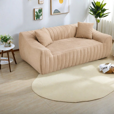 Canapés à compression, causeuse deux places en similicuir de 198 cm, canapé compact et moderne pour la maison