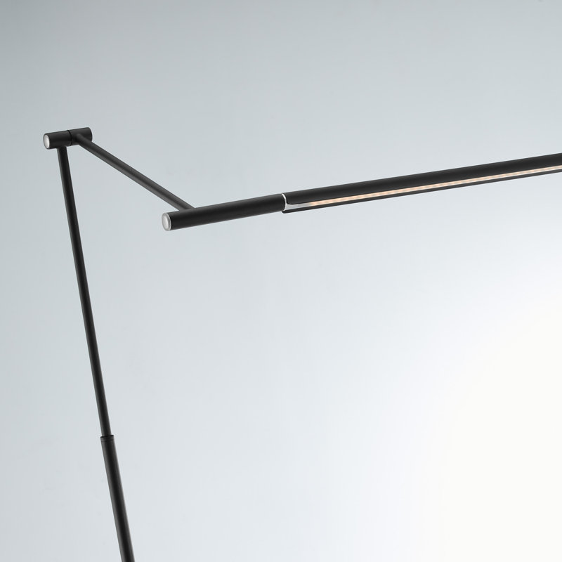 Guerin 59.5 " LED Swing Arm Floor Lamp, Black
