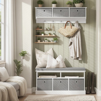 Carvalho Polyester Upholstered Storage Bench
