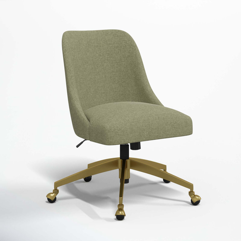 Chaise de bureau Tamieka, Lin laurier texturé Zuma