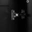 Armoire haute noire triangulaire avec 3 tiroirs et tablettes réglables pour la salle de bain-997438012