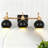 Modern Contemporary 3-Light Black Globe Bathroom Vanity Light Dimmable