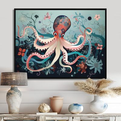 Pieuvre profonde mer rétro - pieuvre / calmar