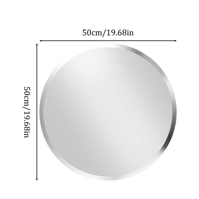 20” Round Circle Wall Glass Beveled Vanity Mirror, 19.68" x 19.68"