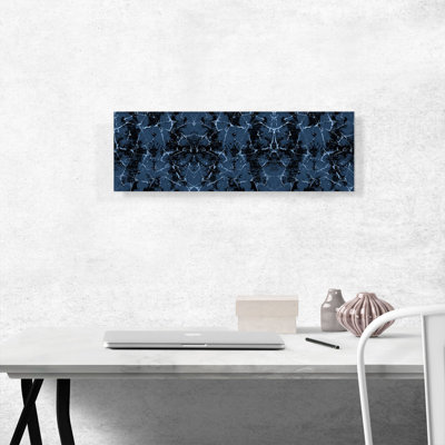 Noir, bleu, bleu, moderne, reproduction d'art sur toile panoramique