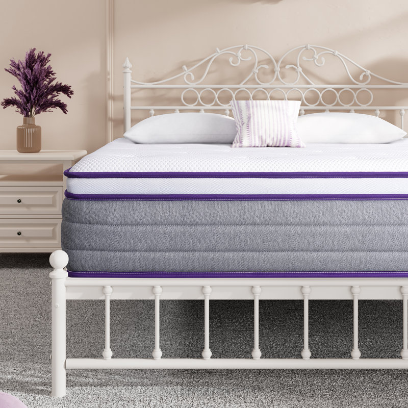 24Cm Memory Foam Pockect Sprung Coils Hybrid Mattress For Lower Motion, Mediun Firm Mattress in-a-Box, Double (4'6)