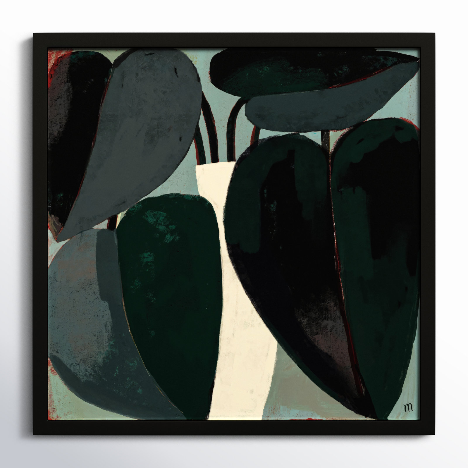 Fall Plant by StudioM, Black, 36" H x 36" W x 1.25" D