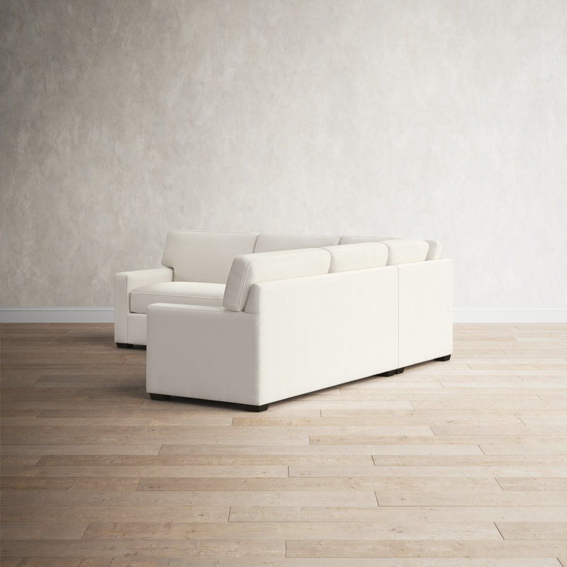 Taylor Upholstered L-Shaped Sectional Symmetrical, Conversation Ivory Basketweave