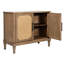 Armoire en canne tressée de couleur naturelle avec cadre en bois massif et tablettes cachées