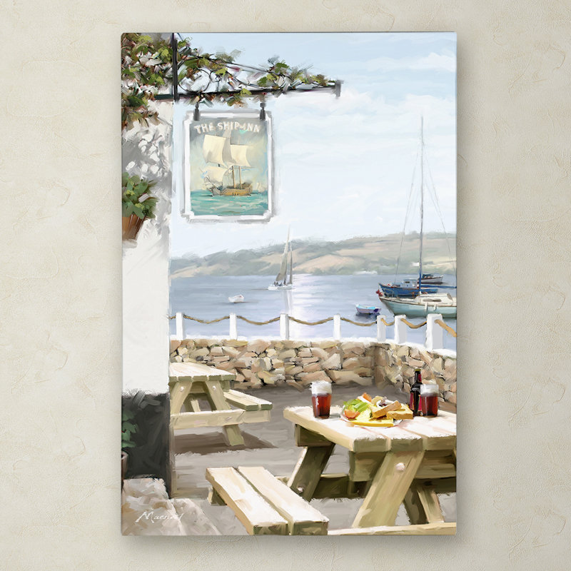 Armand 'Harbor Pub' Print on Canvas, 47" H x 30" W x 2" D