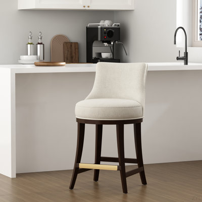 Tabouret de comptoir en chenille Evalyn