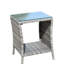 Table basse d'extérieur en verre trempé transparent, grise, 48,5 x 48,5 x 53,3 cm, couleur eau. Assemblage facile.