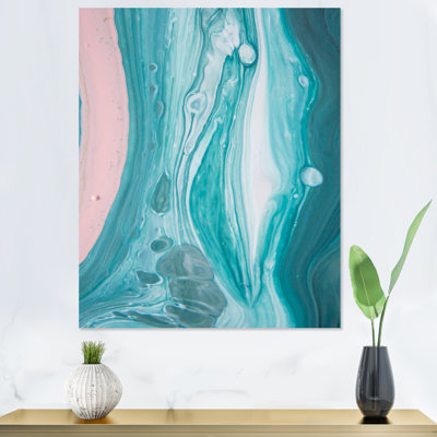 Marbre luxueux turquoise fluide Art III - décoration murale moderne sur toile