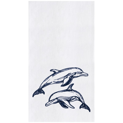 Débarbouillette brodée Blue Dolphins