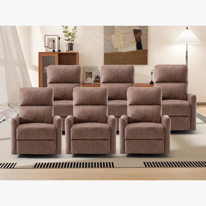 Ensemble de cinéma maison inclinable manuel pivotant de 30,7 po de large Radian (ensemble de 6), Brun