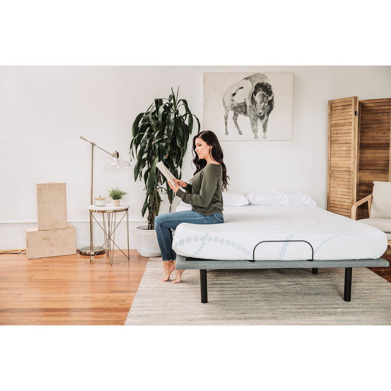 Matelas simple en mousse viscoélastique 8 po - Base haute densité 2 po et 6 po sans perturber le mouvement Blanc / bleu doux transfert confortable