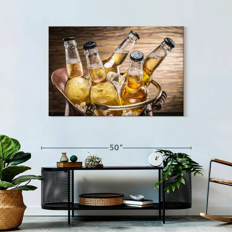 Yarlin Cold Beer Bottles, 30" H x 45" W