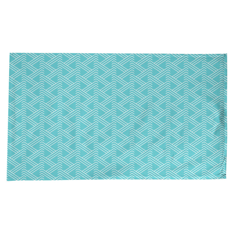 Classic Zig Zag Tablecloth, Teal/White