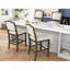 Ensemble de 2 tabourets de bar à hauteur de comptoir - 2 tabourets de bar rustiques avec structure en bois d'hévéa, dossier ergonomique, polyvalent pour îlot de cuisine, salle à manger-1387061058