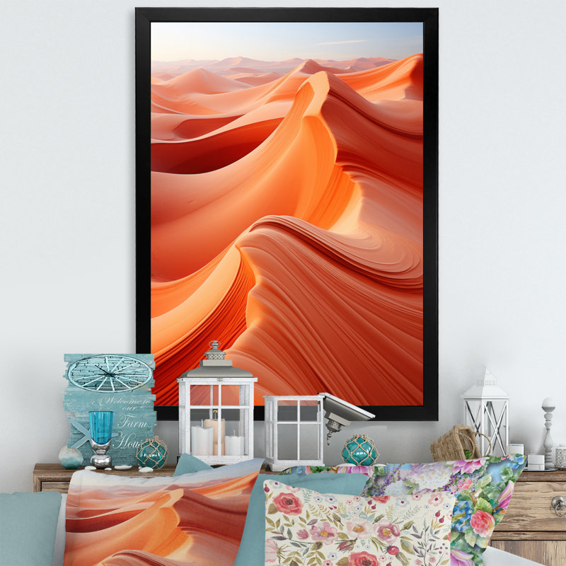 Danse du désert de Hyleigh I - reproduction sur toile, H 20 po x l 12 po x P 1 po, Cadre photo noir