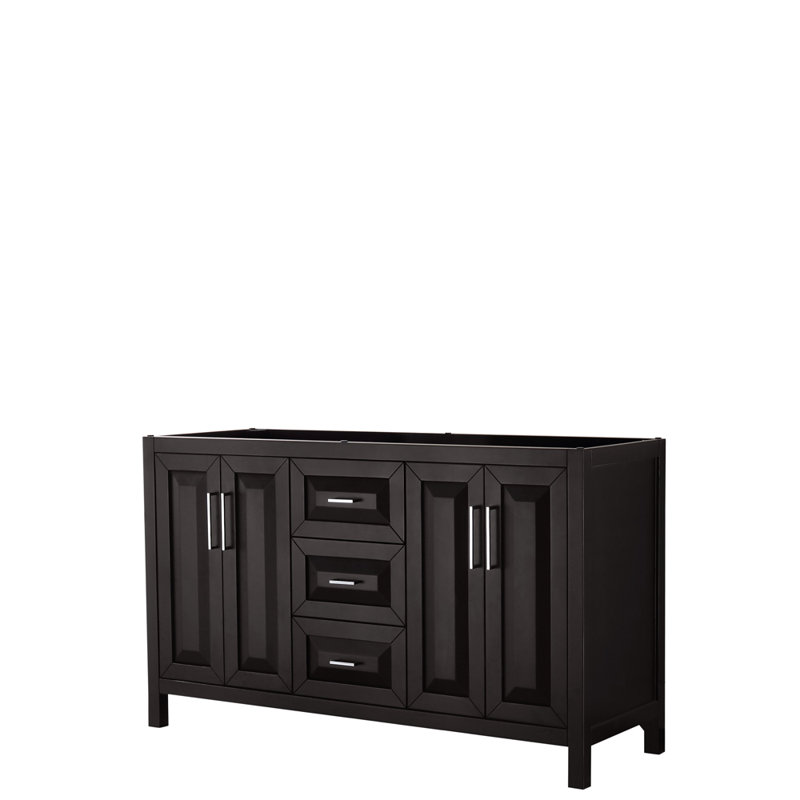 Daria 60'' W Double Vanity, White, White Cultured Marble, Polished Chrome