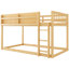 Lit superposé simple au-dessus d'un lit superposé en bois massif, lit au sol avec, peu encombrant et convertible pour l'organisation de la chambre à coucher, tablette de rangement pleine longueur avec garde-corps, super petits dortoirs, rangement sur mezzanine, 3 marches de 250 lb