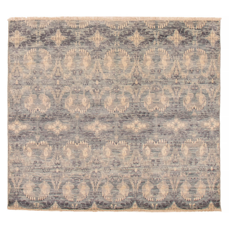 One Of Kind Hand Knotted Mystique Light Blue Rug 5'4" x 6'1"