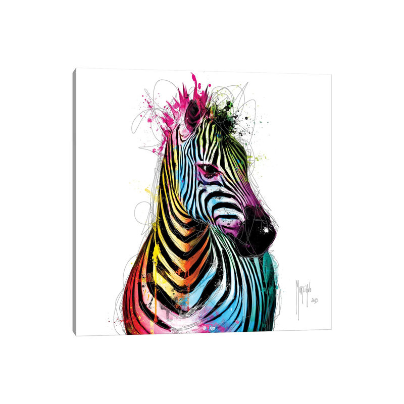 Zebra Pop by Patrice Murciano - Wrapped Canvas Gallery-Wrapped Canvas Giclée, 30.48 cm H x 30.48 cm W