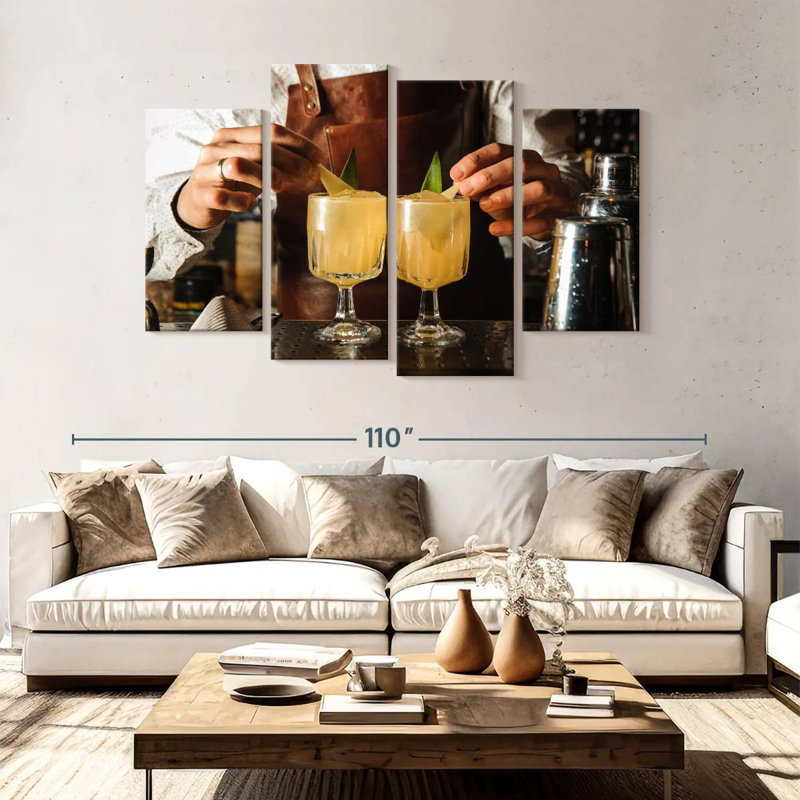 Yarlin Barman fait des cocktails, H 54 po x l 84 po