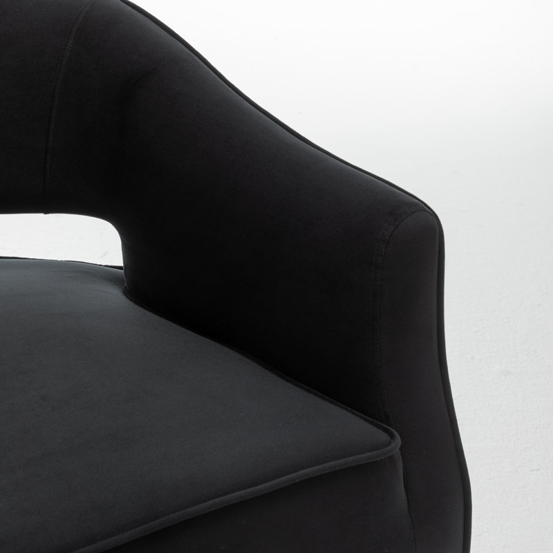 Chynna Velvet Armchair, Black
