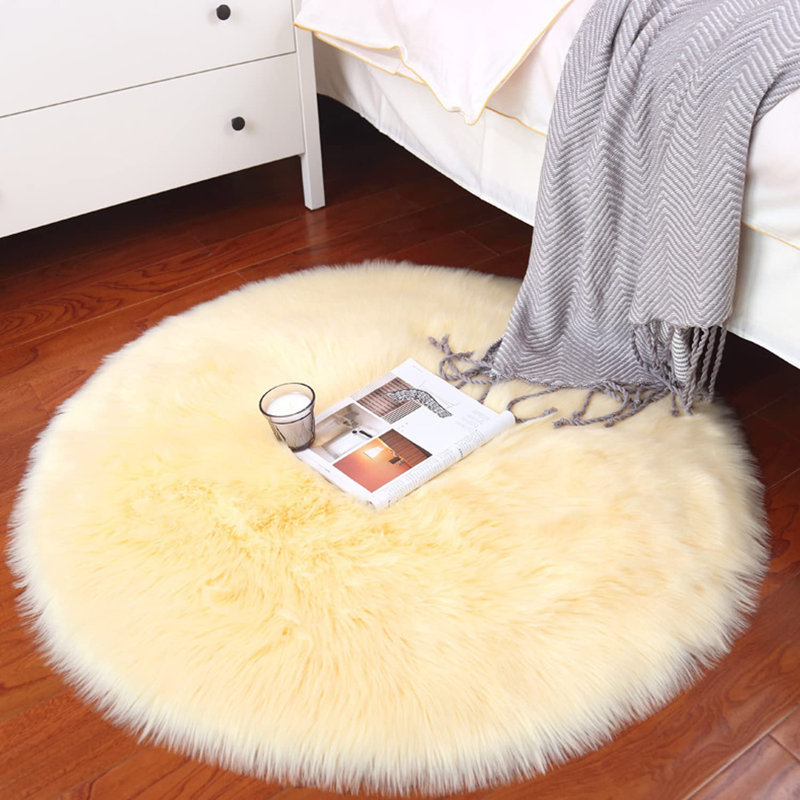 Sheepskin Indoor Rug, Round 5'