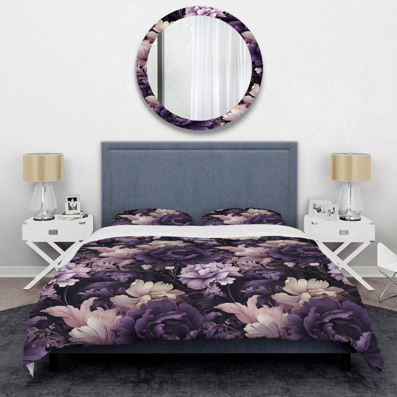 Ensemble de housse de couette à motif floral en polyester microfibre Mehran Eerie Elegance Moody