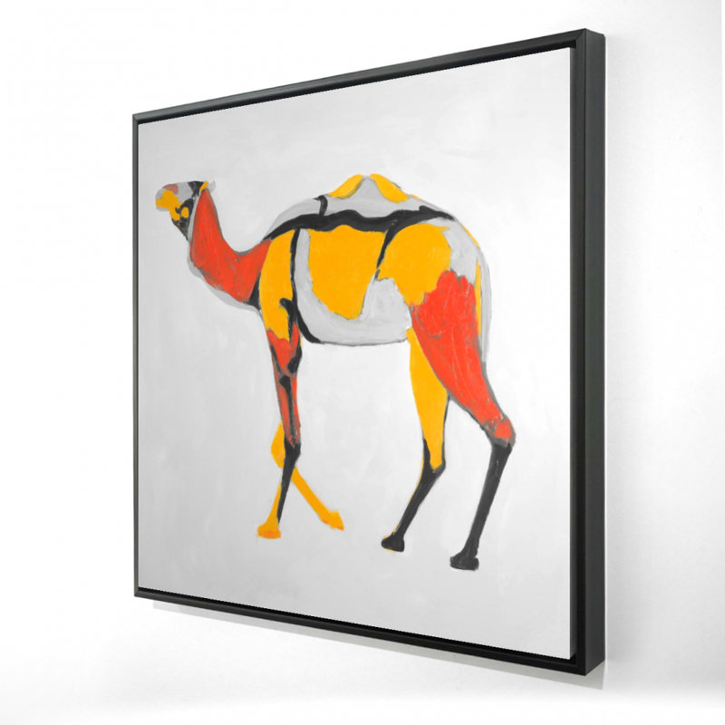 Toile abstraite avec cadre gris Dromedary | Décoration intérieure moderne