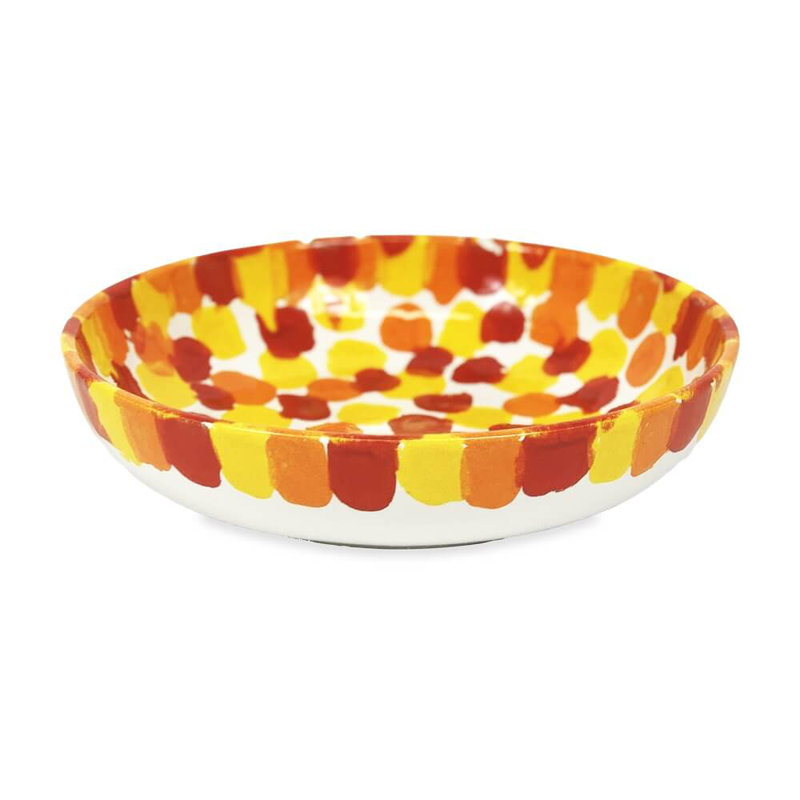 Verano Spanish Ceramics Ceramic Salad Bowl, Red