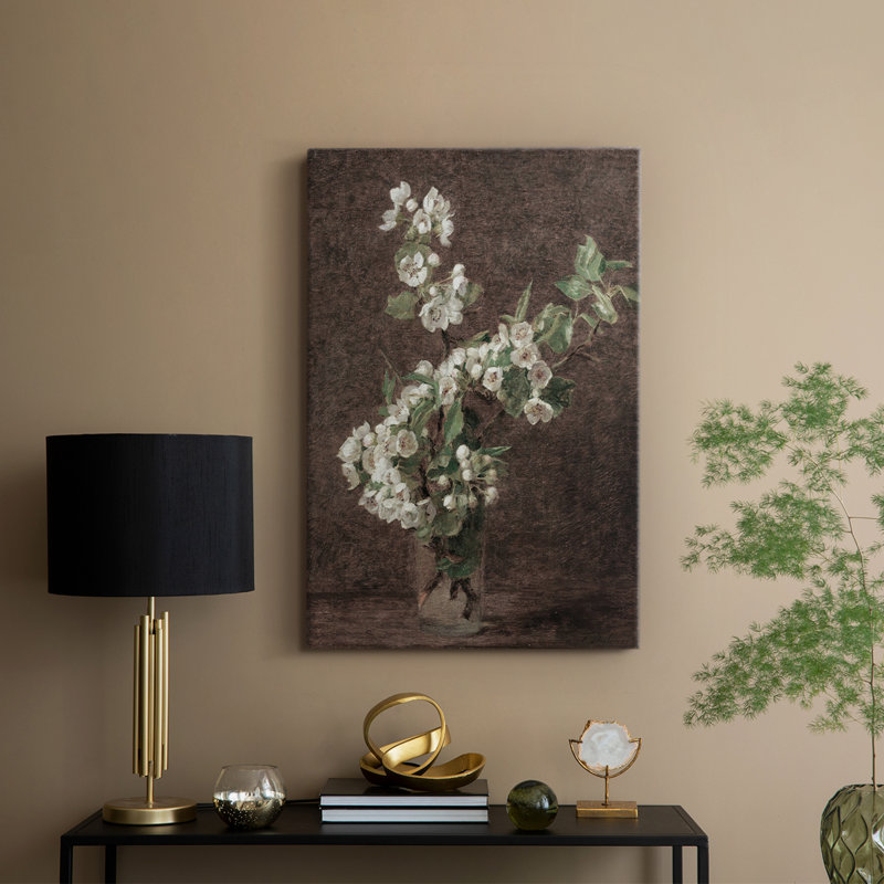 Imprimé floral rétro CXV III - galerie enveloppée Cavas, H 48 po x l 32 po