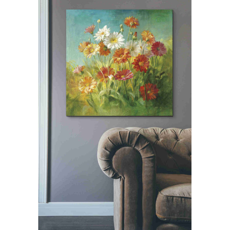 'Painted Daisies' by Danhui Nai, Canvas Wall Art, 37" H x 37" W x 1.5" D