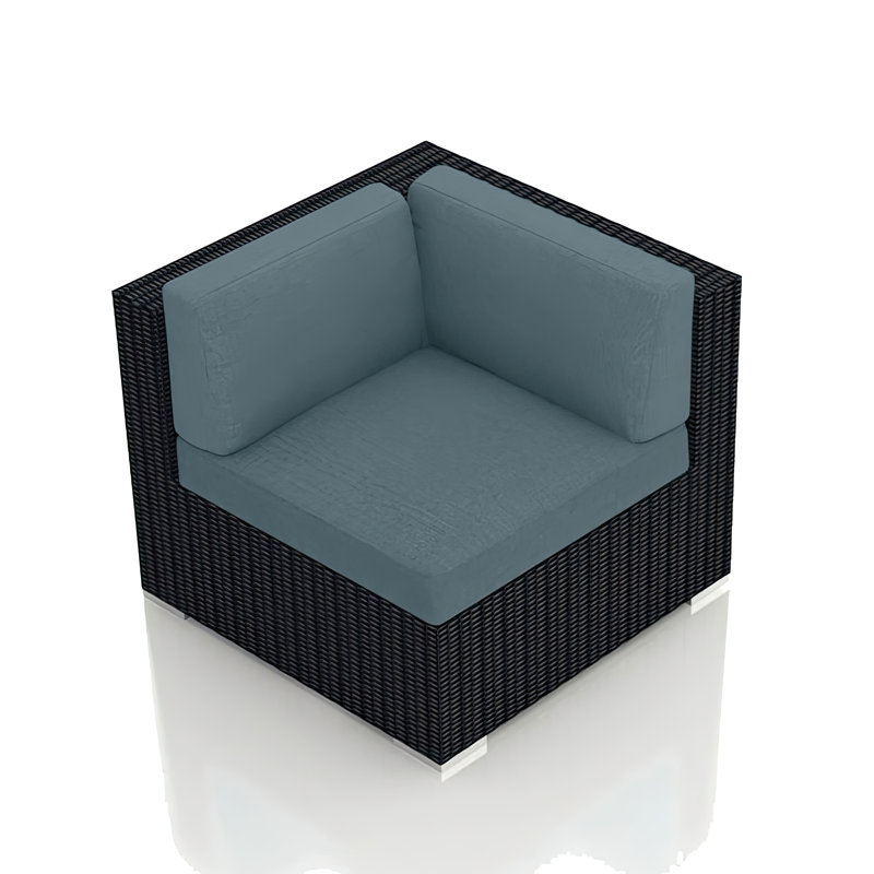Urbana Outdoor 5 - Piece Conversation Set, Coffee Bean, Cast Lagoon Sunbrella® Plainweave