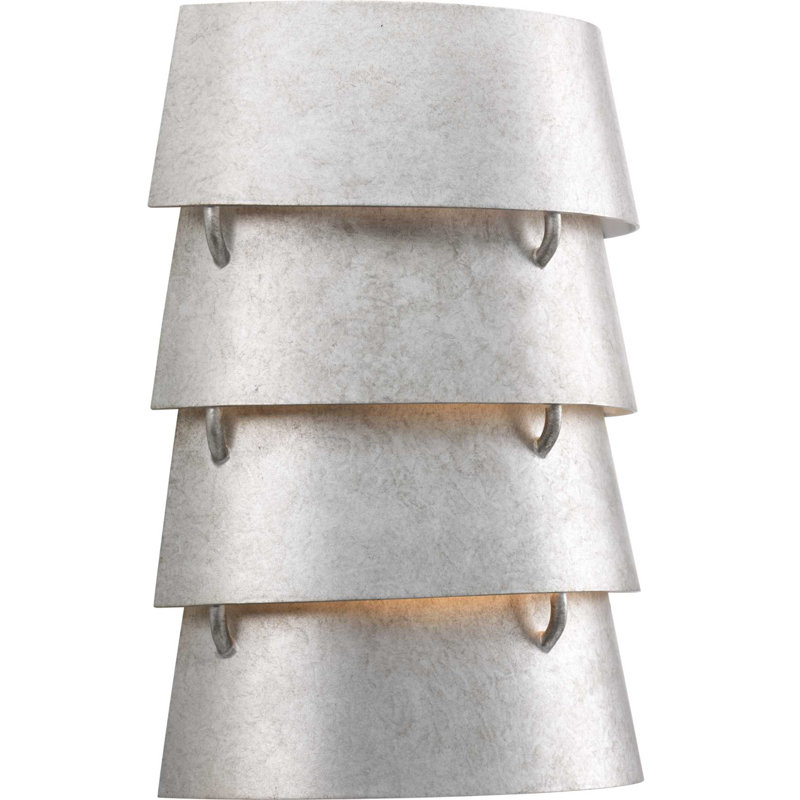 Silver Tiered Metal Direct Wired Wall Sconce