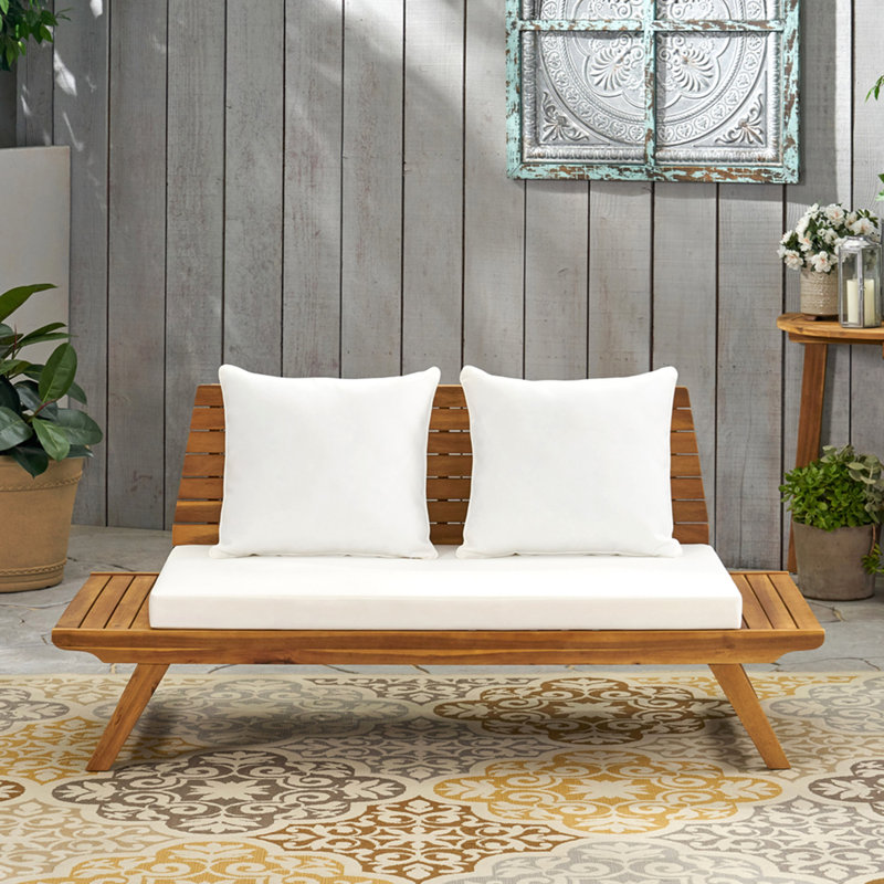 Causeuse Sedona, Coussin blanc / structure naturelle