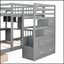 Lit superposé au-dessus de Keirson avec bureau, tiroirs et tablettes pour une utilisation compacte et multifonctionnelle dans les chambres à coucher-1312574662-1312574665