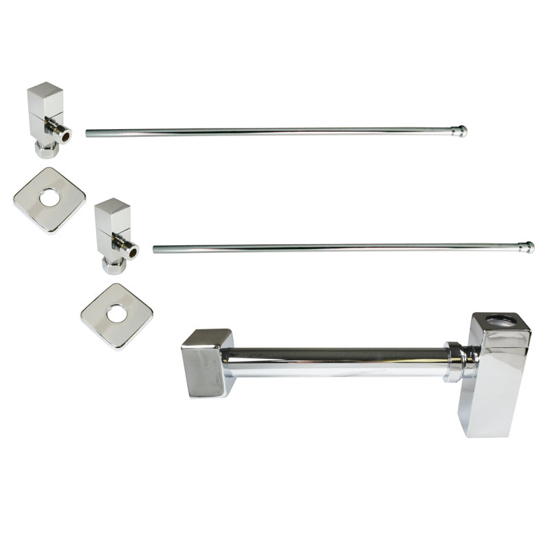Ensemble d'alimentation pour évier sur piédestal Westbrass avec robinets d'arrêt à angle 1/4 de tour, Nickel poli